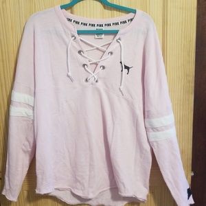 Vs Pink tie up shirt